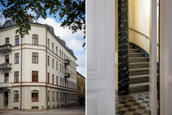 Белая, элегантная, с камином: квартира в Мальмё (75 кв. м)